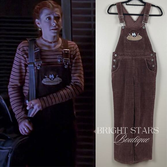 Extremely Rare Vintage Taz Brown Corduroy Overalls ASO Willow Rosenberg BtVS - Picture 3 of 9